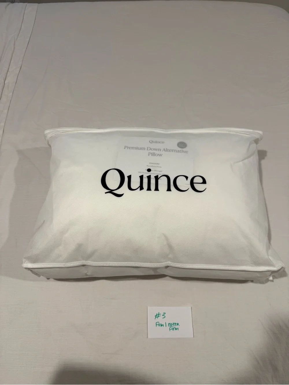 New Quince Premium Down Alternative Pillow #3 Standard Firm/Extra Firm MSRP $50